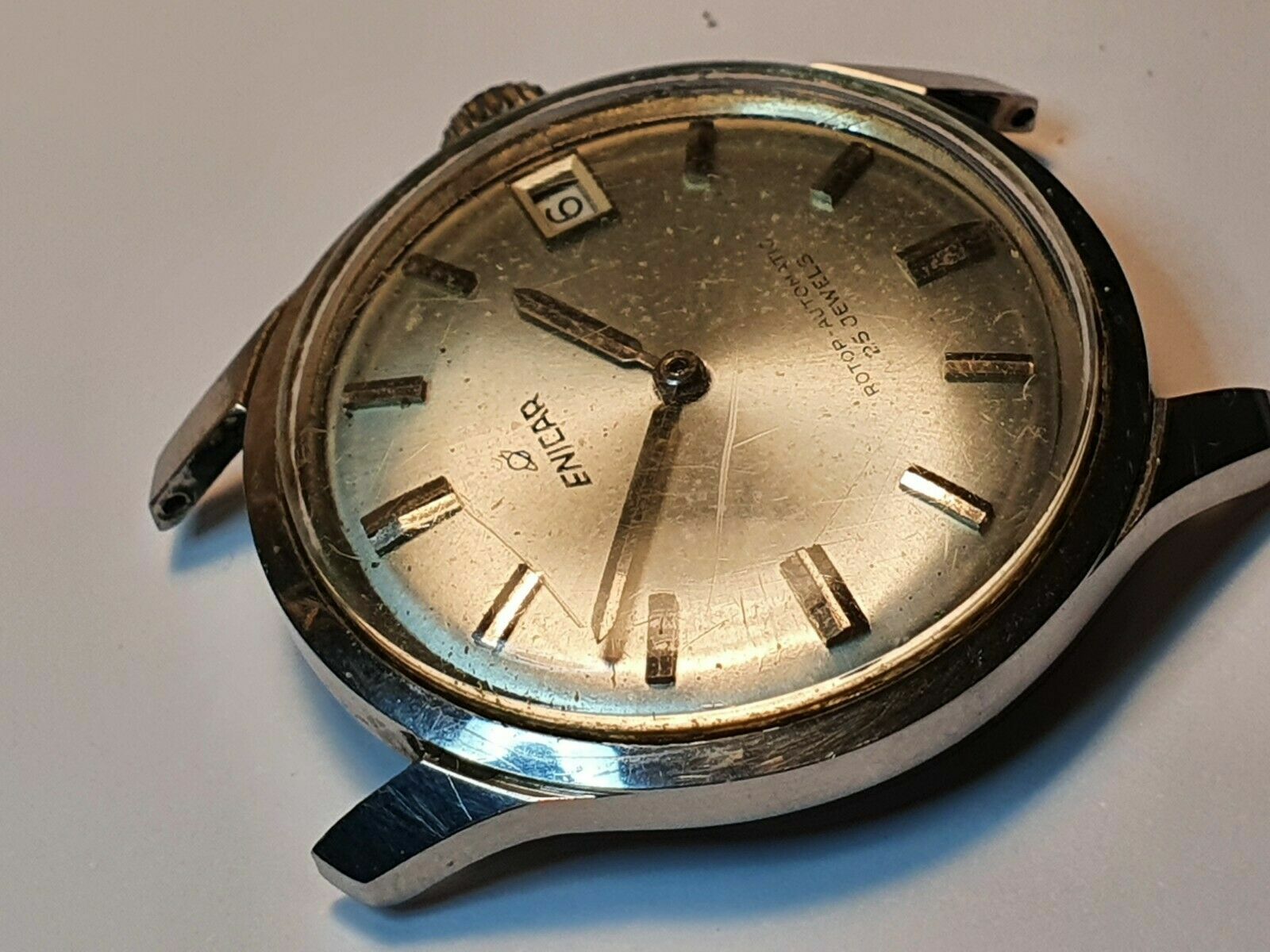 Vintage ENICAR watch cal 1145 automatic ref 125/007 needs attention