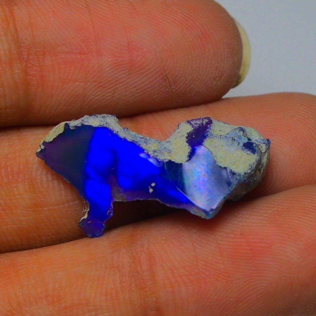 Blue Ethiopian Opal Rough 6.45 cts Smoked Black Opal Raw, Fire Opal