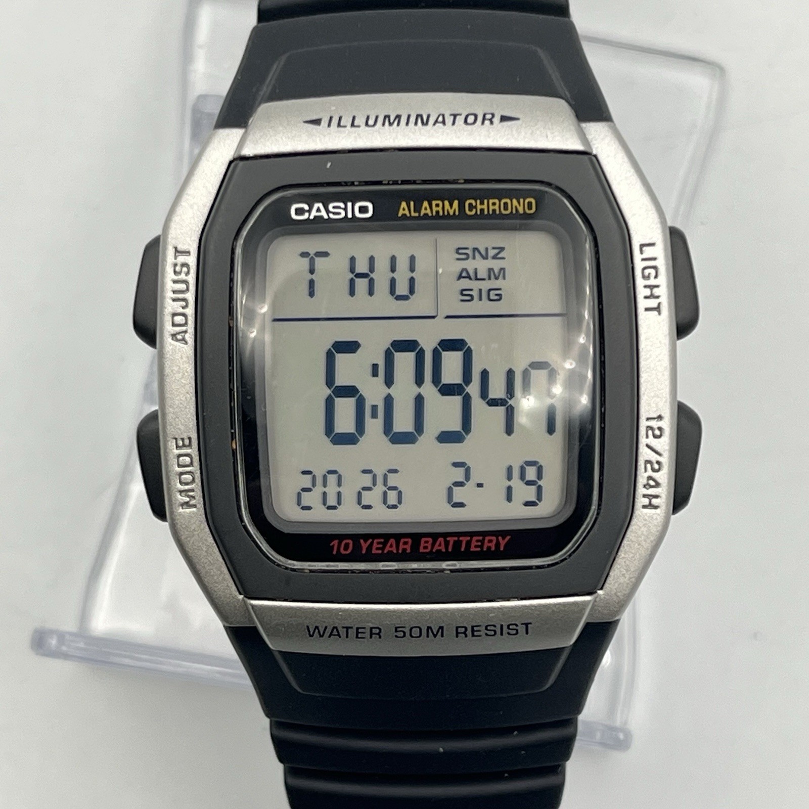 Casio Men’s 35mm Digital Watch – W-96H – Black – WR 50M – WORKS