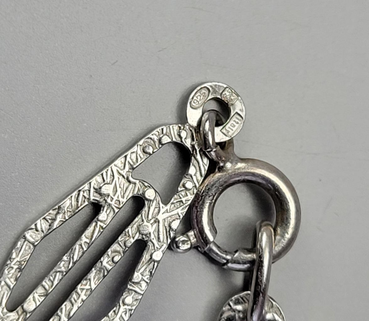 Vintage UNOAERRE Necklace Sterling Silver Ornate 40 in Chain Italy