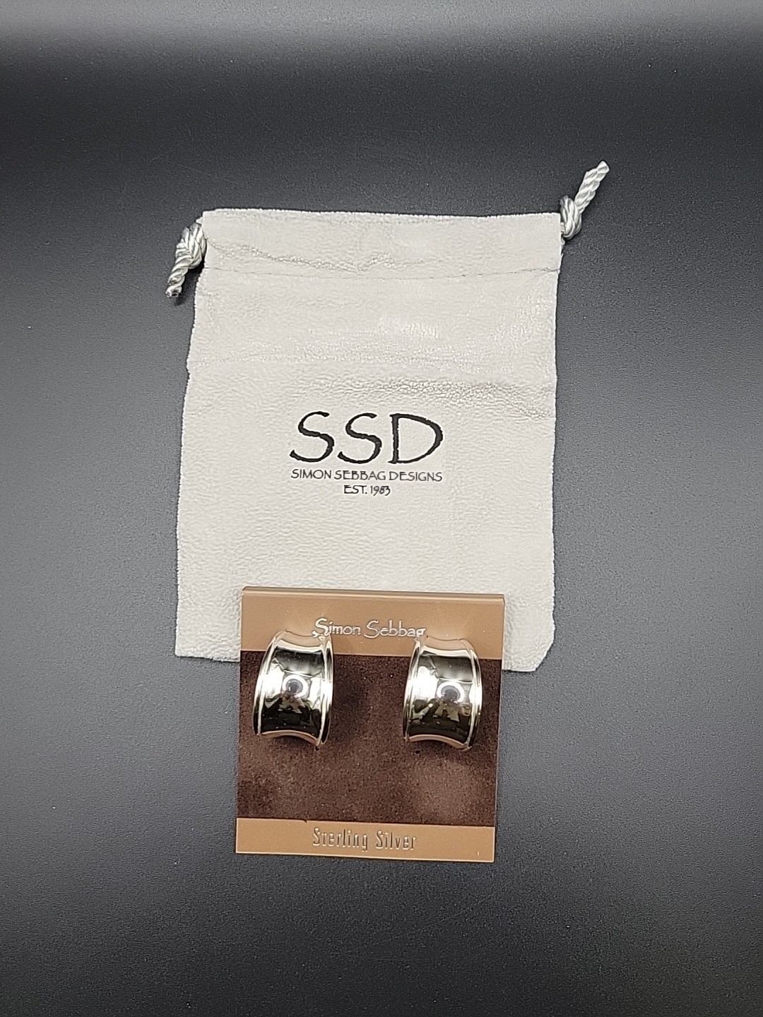 Simon Sebbag Sterling Silver 925 Concave Hoop Earring E2132 Post