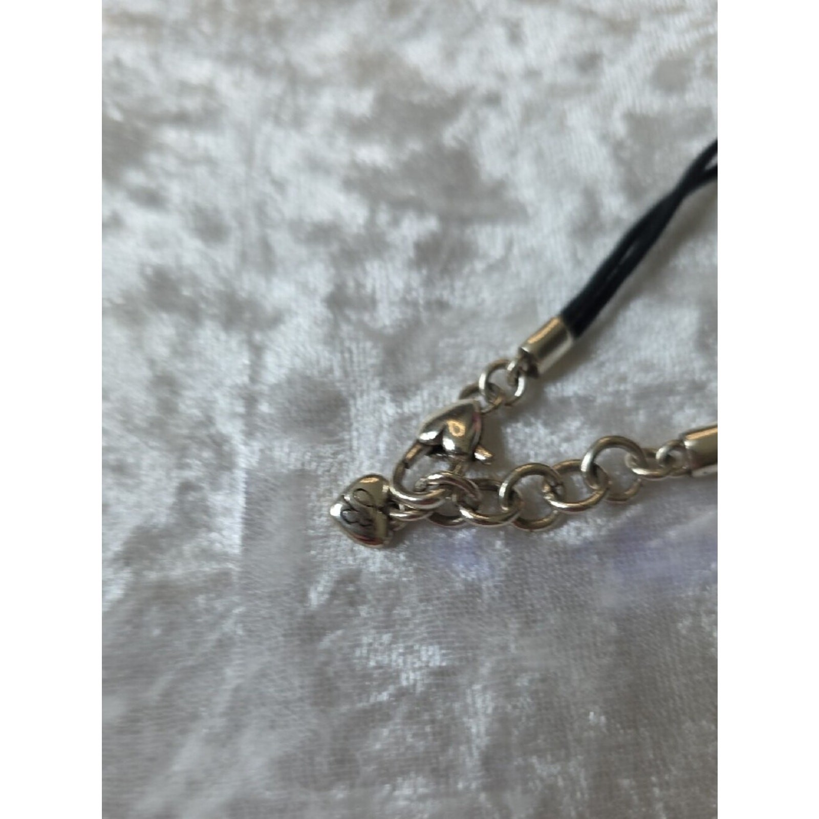 Brighton Crystal Black Cord Bracelet with Silver Cross Charm