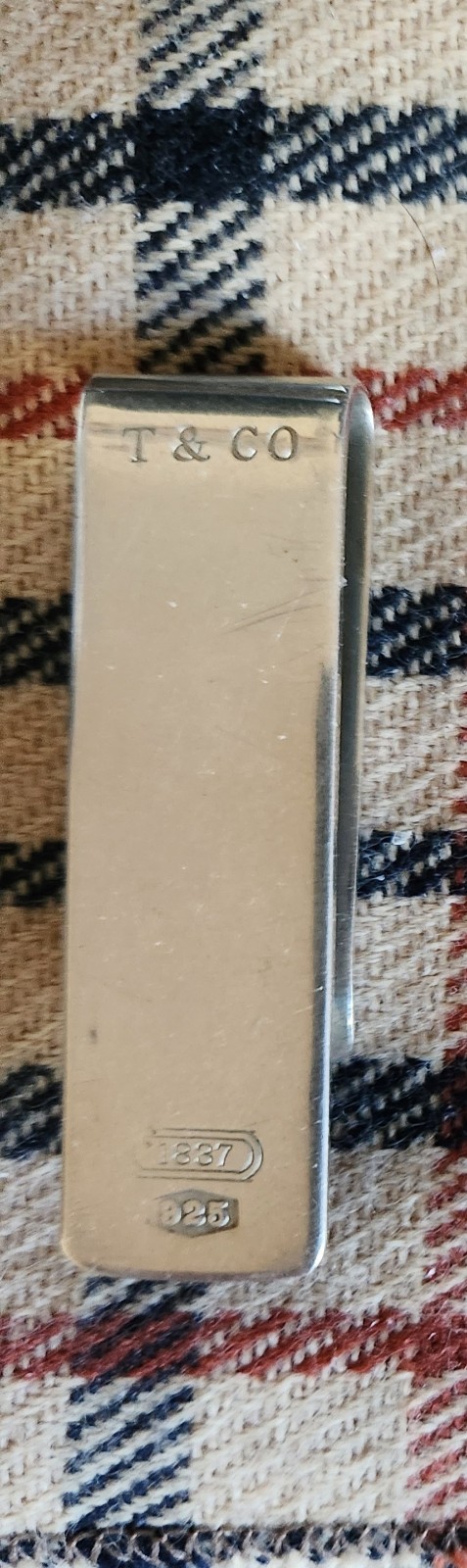 Tiffany & Co. 1837 Sterling Silver 925 Money Clip, Silver Unisex Adults