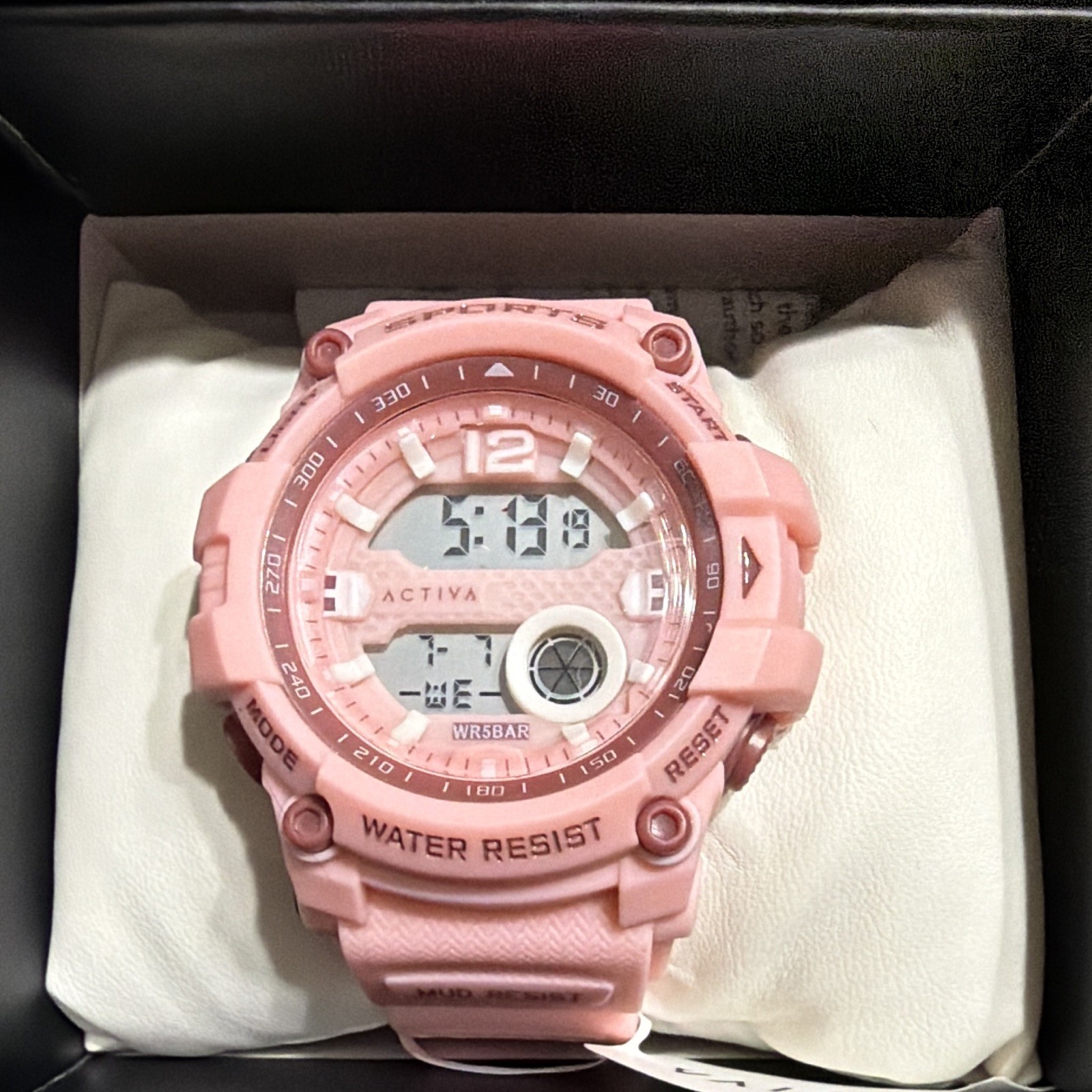 Activa Women’s Pink Digital Quartz Sport Watch 50m Alarm w/ Box & Manual 46mm