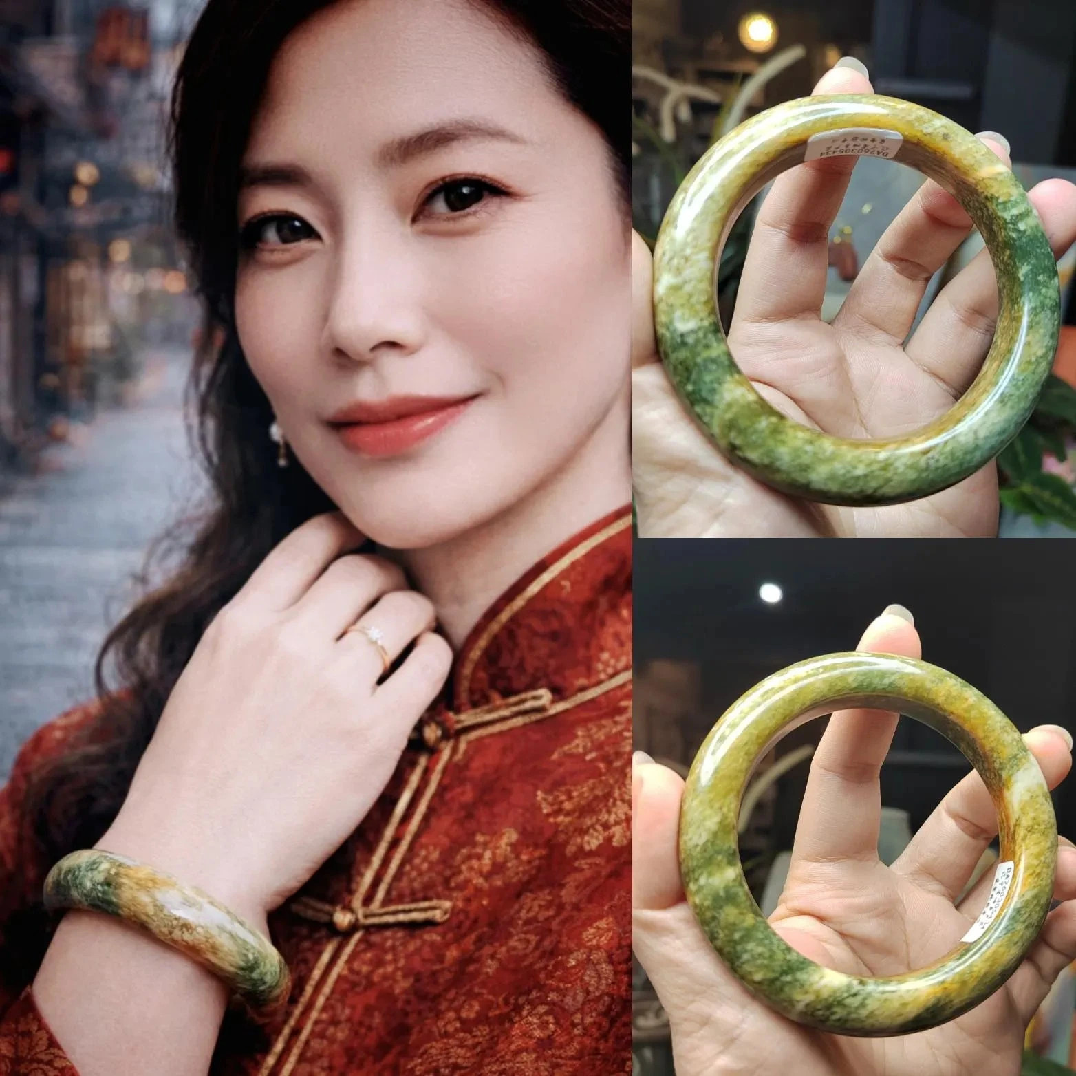 Certified Natural Xiuyan Jade Bangle “Celestial Clouds” | Inner 58.3 mm SL566