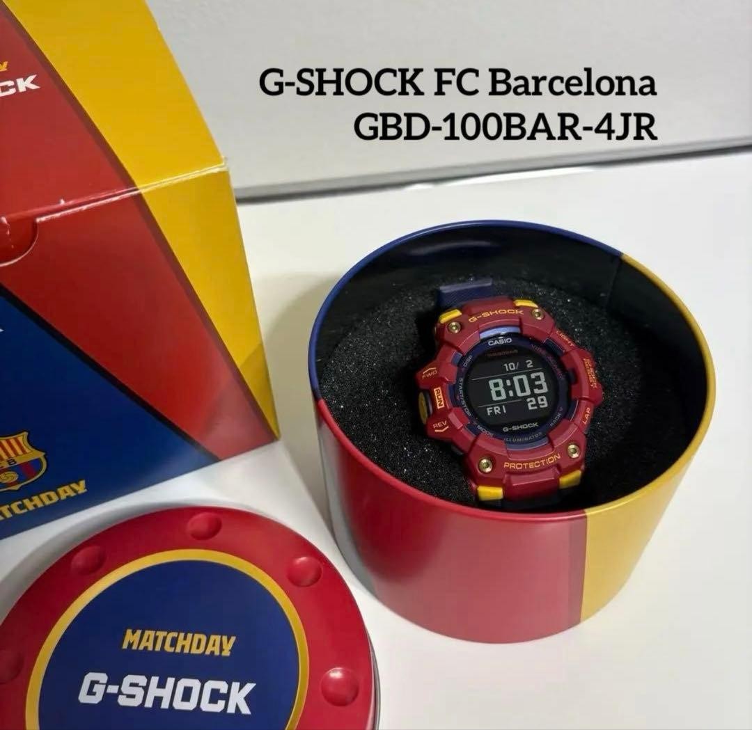 CASIO G-SHOCK FC Barcelona Collaboration GBD-100BAR-4JR G-SQUAD Watch Used Japan