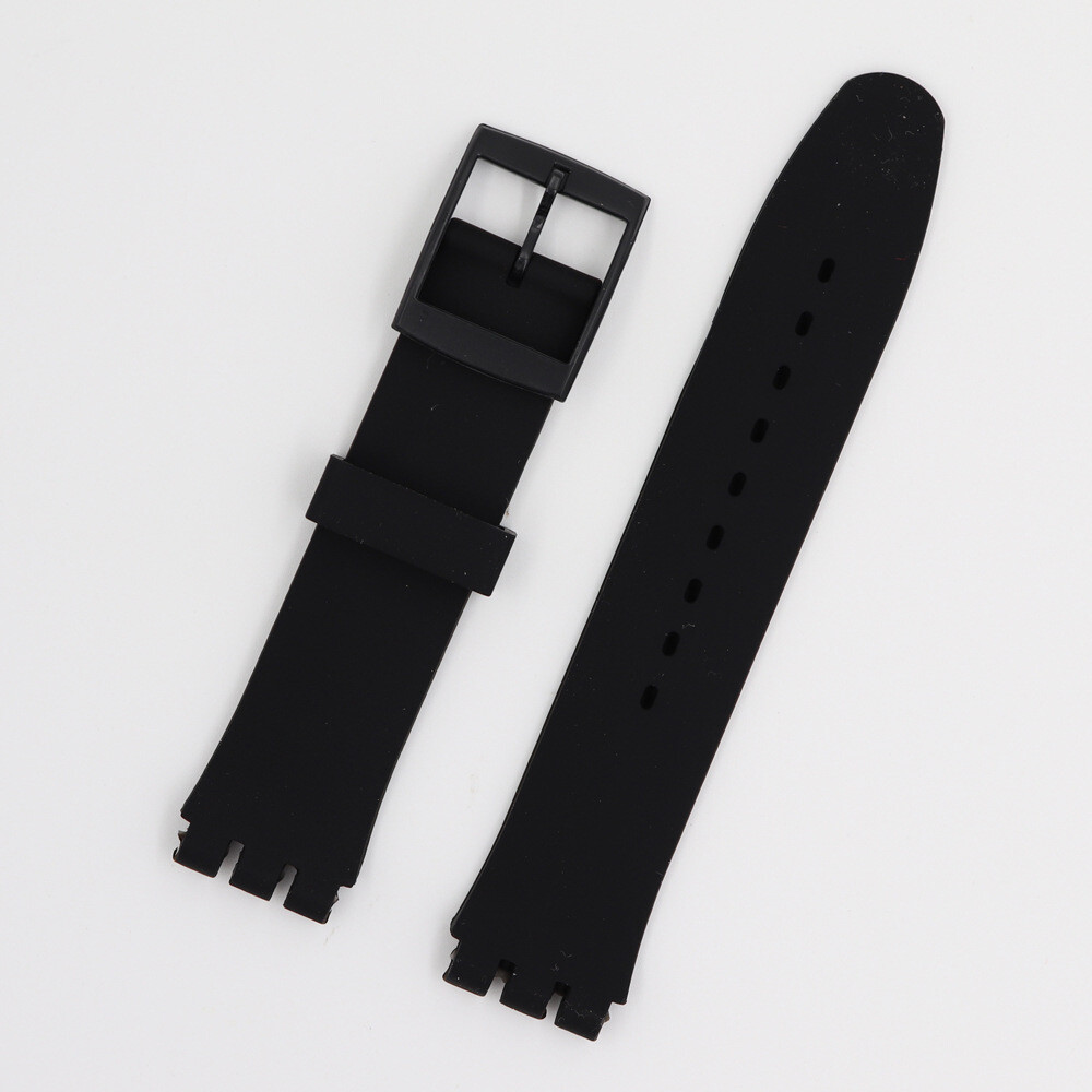 Rugged Rubber Silicone Watch Band Strap Waterproof Sport Fit Swatch16/17/19/20mm