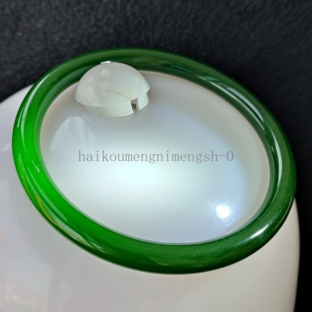 Certified Green 69mm Natural HeTian Jade Jasper Circle Big Bangle Bracelet 7977