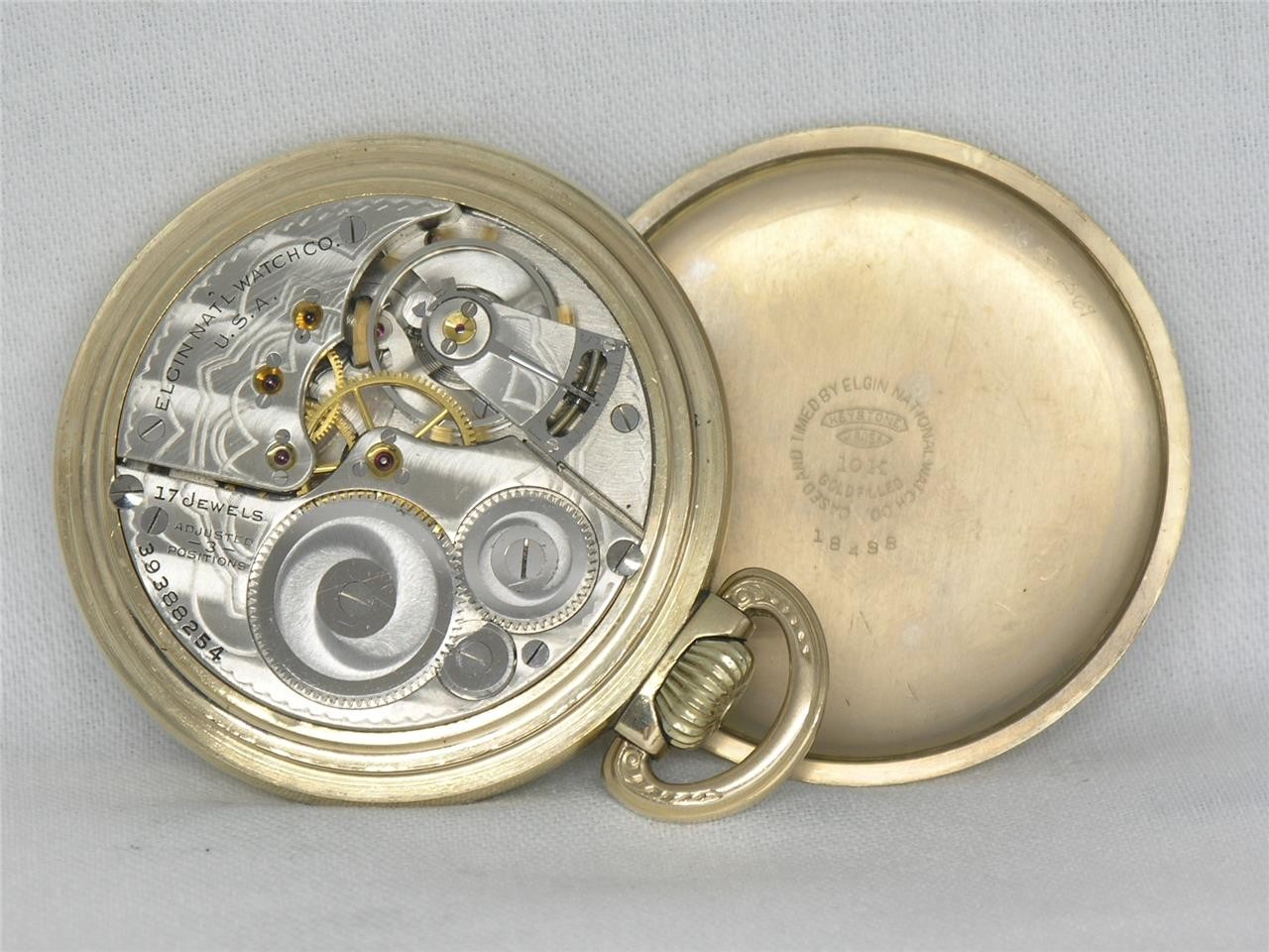 16S ELGIN 3151A MODEL 17 JEWEL GOLD FILL RAILROAD POCKETWATCH W/ BOX, SIGNED 3X!