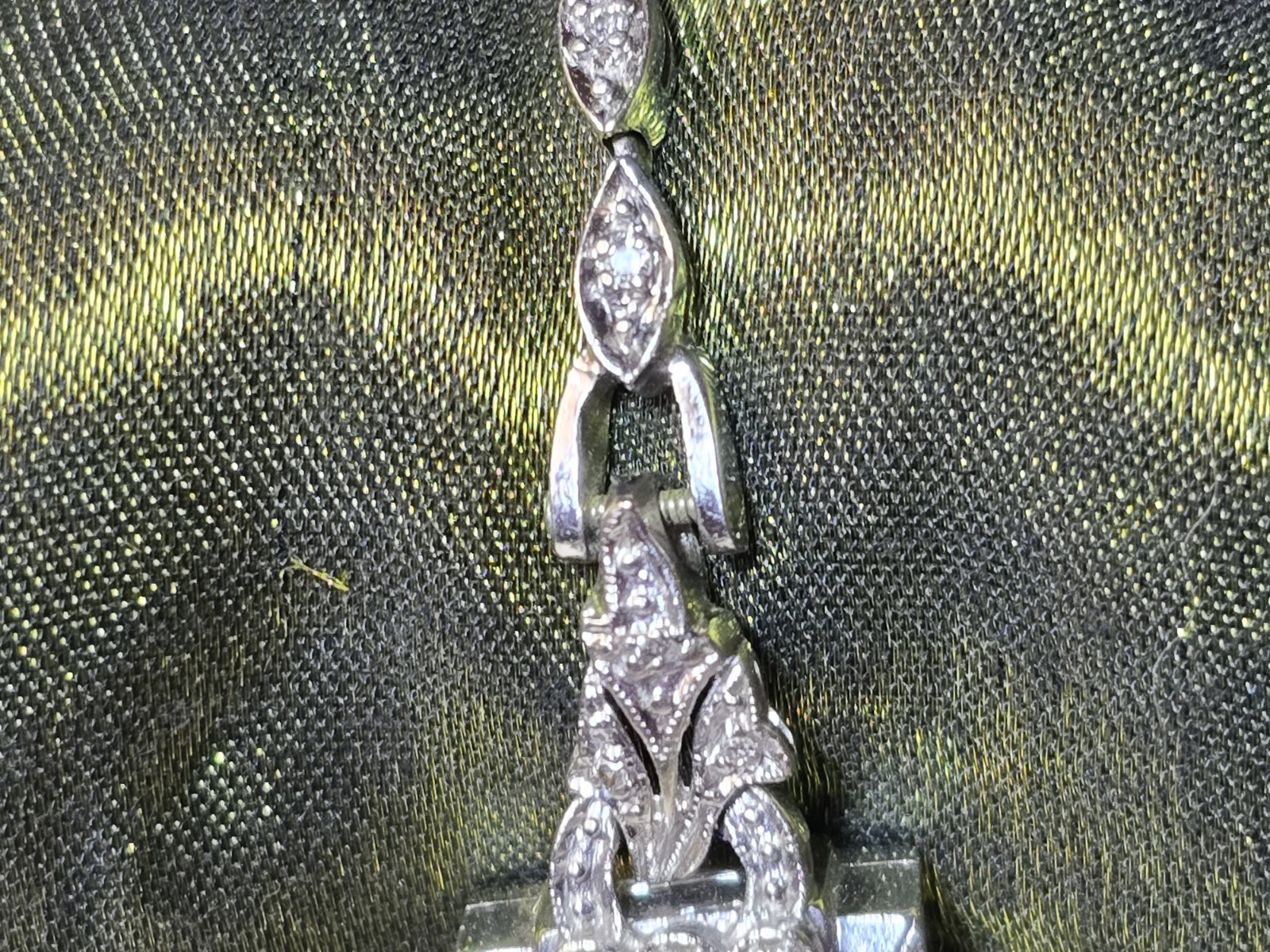 VTG WITTNAUER 14K WHITE GOLD DIAMOND LADIES Cocktail Watch Non-working 15.42g