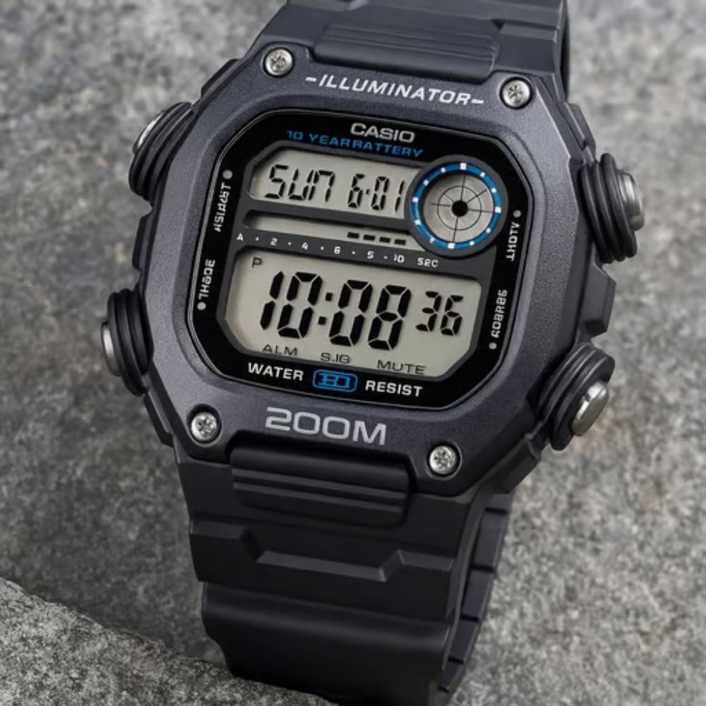 Casio DW-291HX-1AVCF Digital Sport Watch WR200 LED Alarm Chrono Illuminator NEW