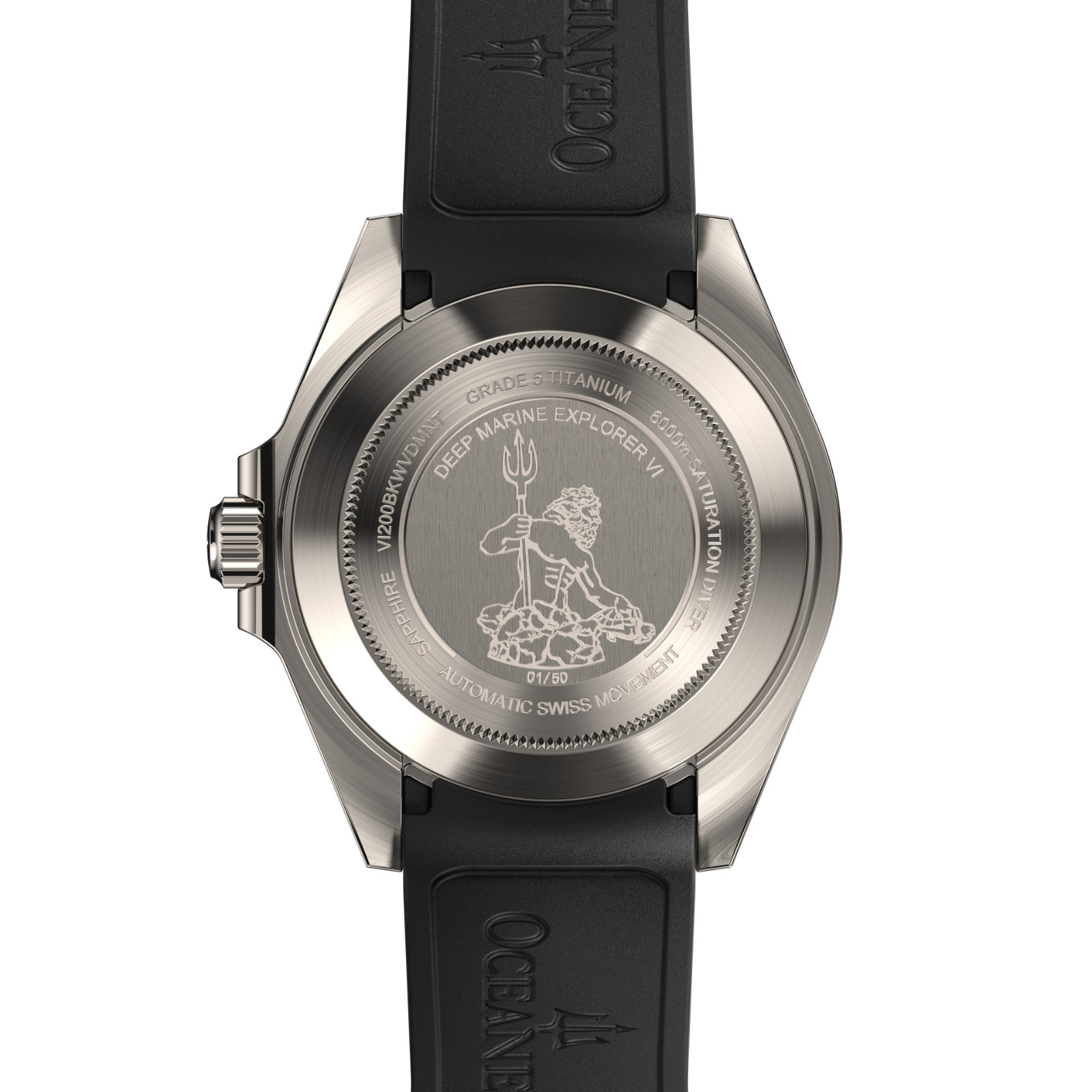 Oceaneva 6000m Grade 5 Titanium AUTOMATIC Watch SWISS MOVEMENT Black