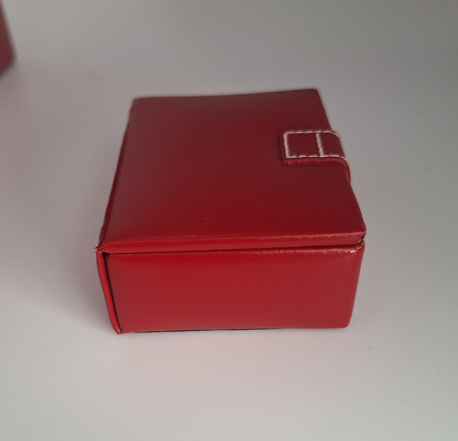 Red Faux Leather Jewelry Box 11″ 3 Piece Fabric Lined Travel Multi Compartment