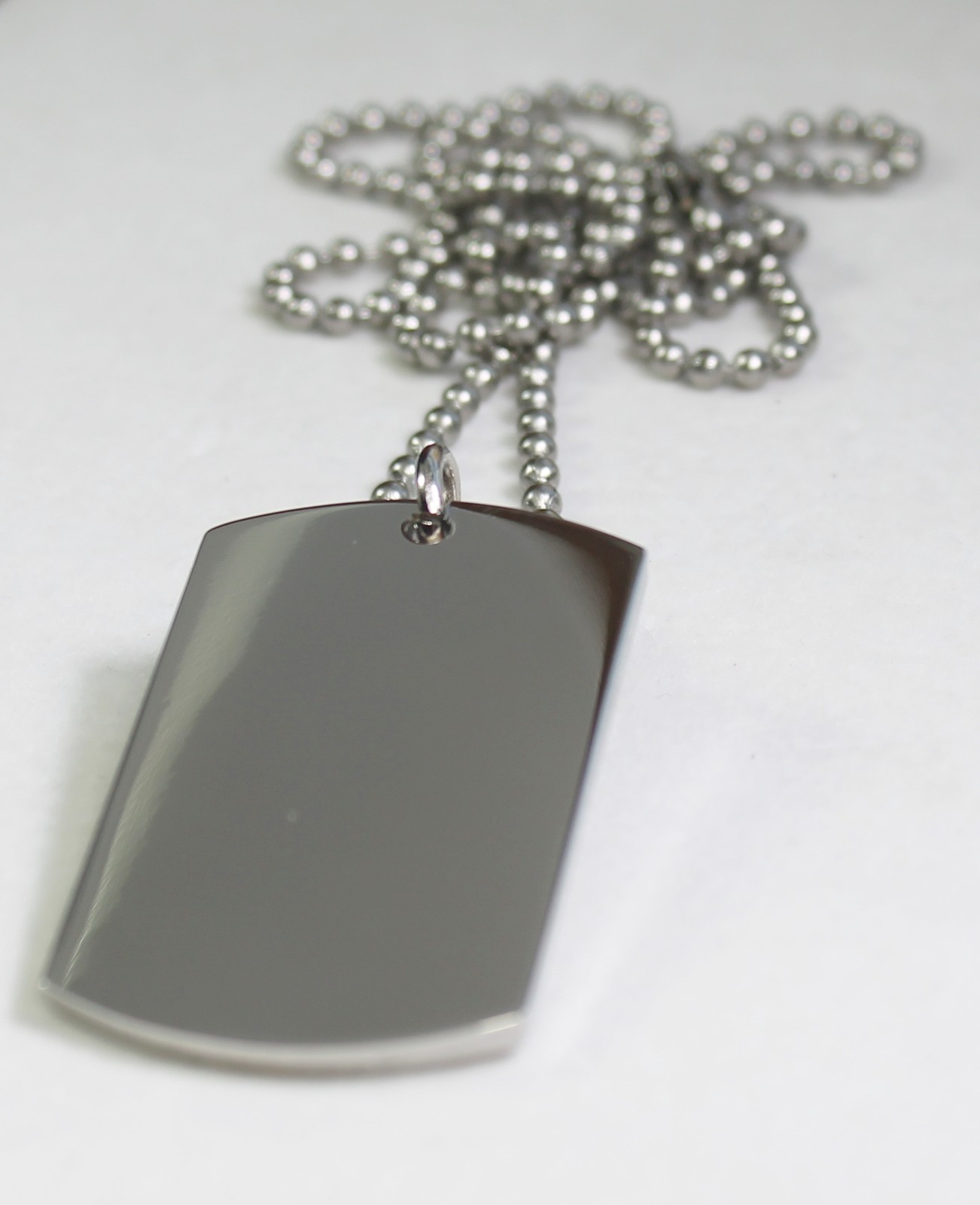 SOLID STAINLESS STEEL HEAVY DUTY 2 SIDES ENGRAVE TEXT ONLY