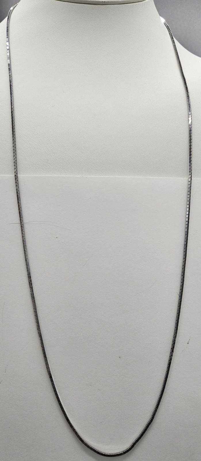 Black Sterling Silver Box Chain Necklace Italy 925 30 Inch Includes FREE Gift Ba