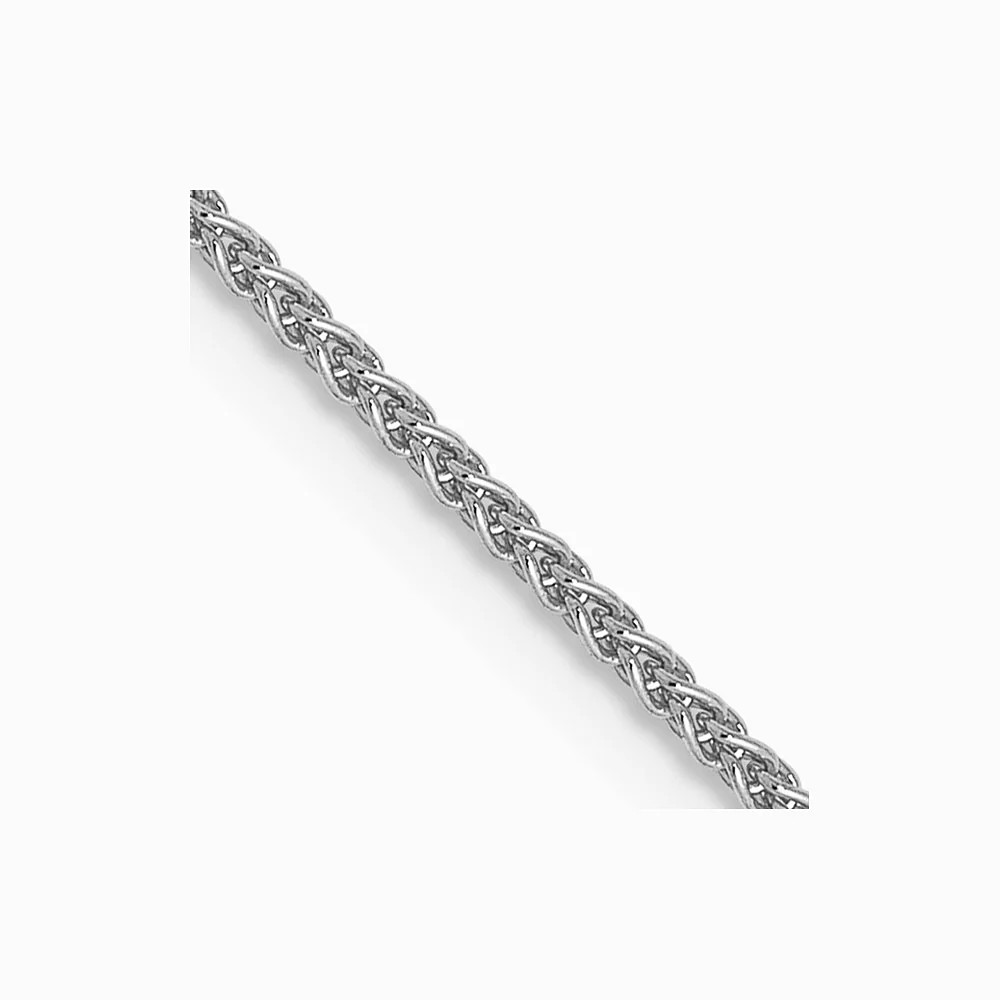 10K White Gold 1mm Spiga Chain Necklace 16″-24″