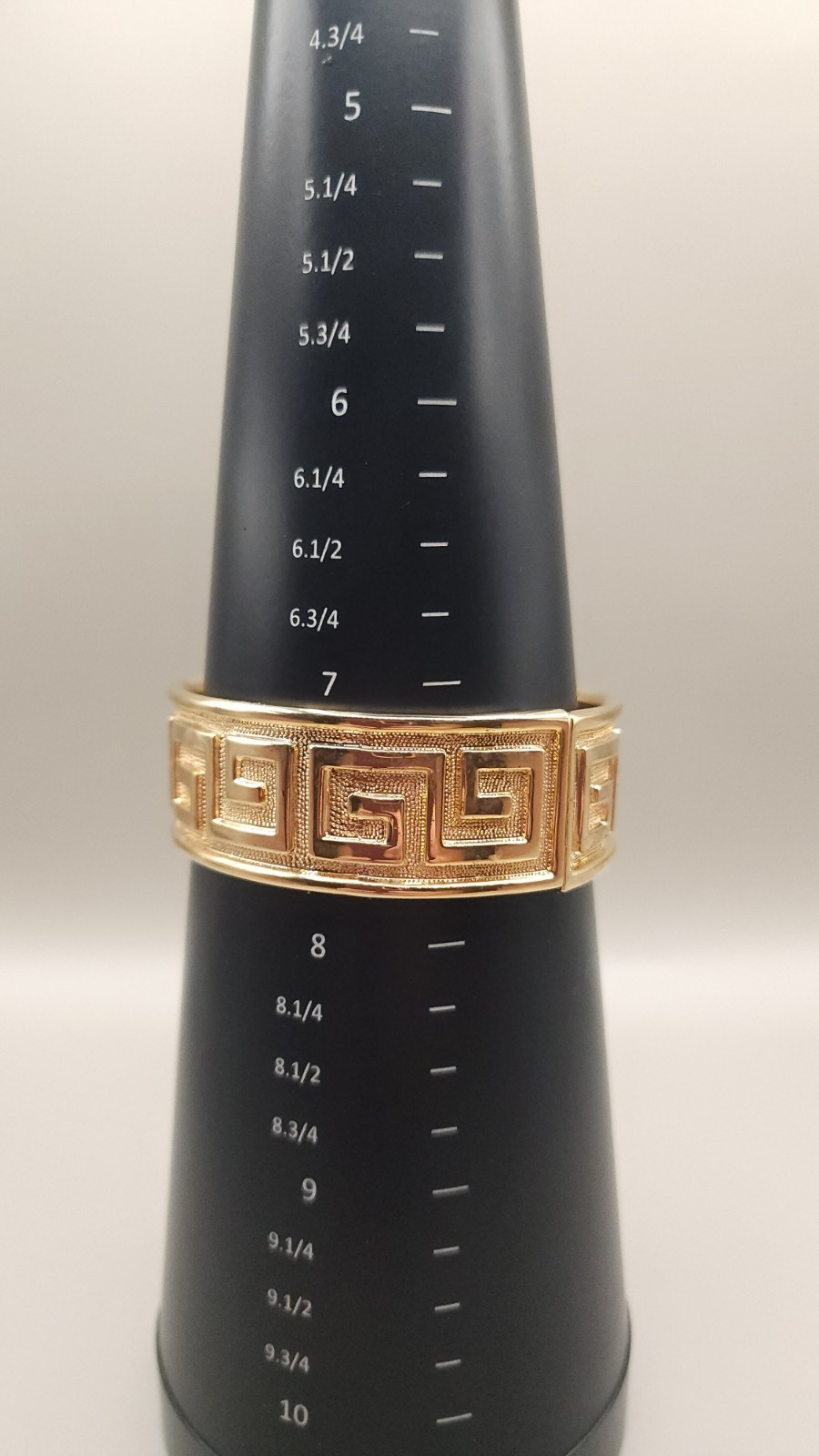 Vintage Greek Key Hinged Bangle Bracelet Heavy 10K Gold Plated Chunky 82g