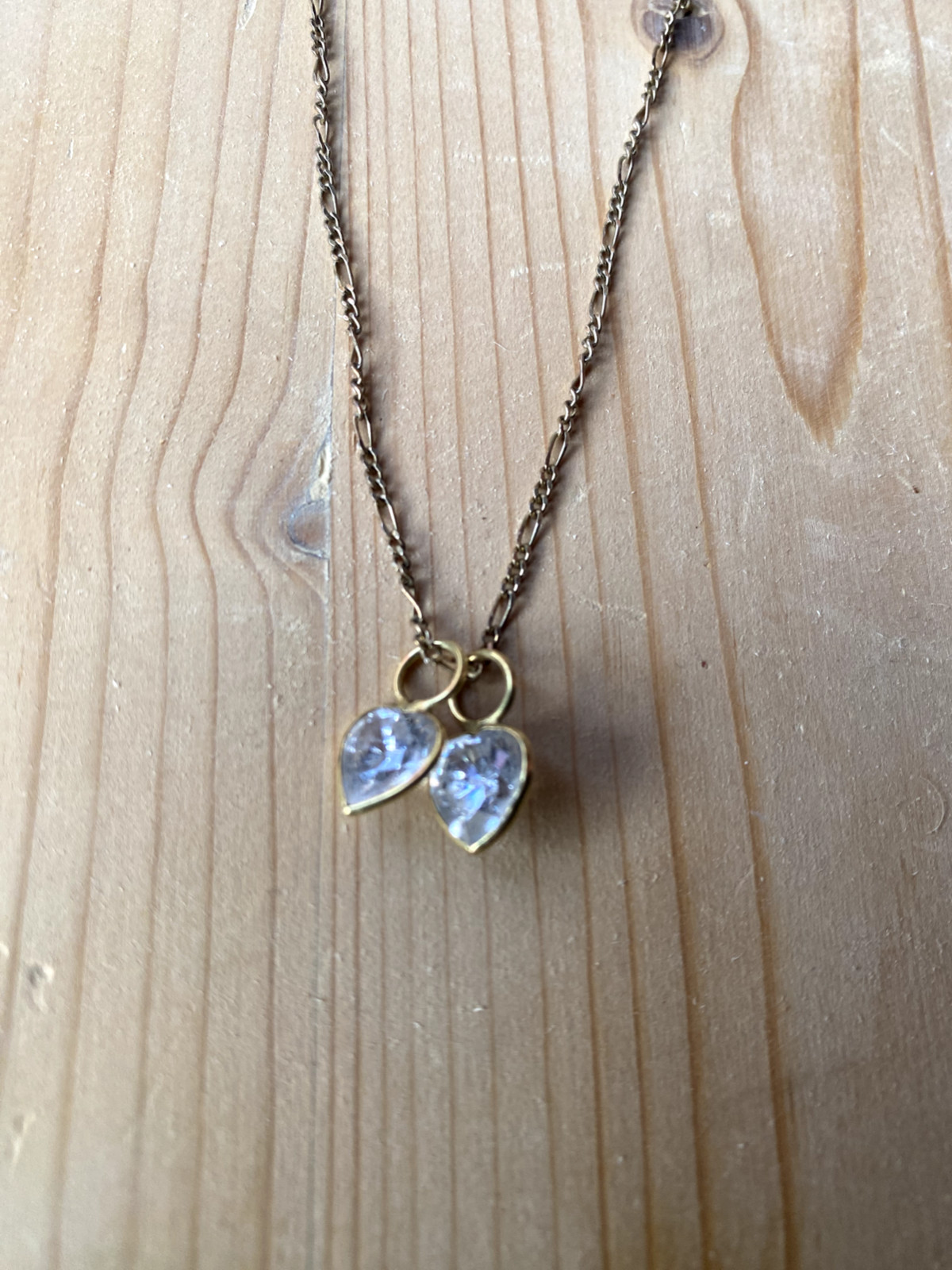 ::925 SILVER CHAIN FIGARO CHAIN GOLD PLATED WITH 2 x PENDANTS VINTAGE DESIGN HALLMARKED