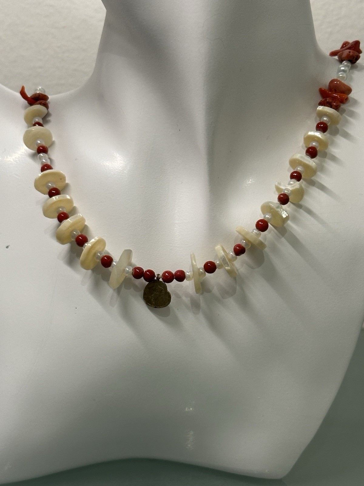 Mother of Pearl Coral Necklace