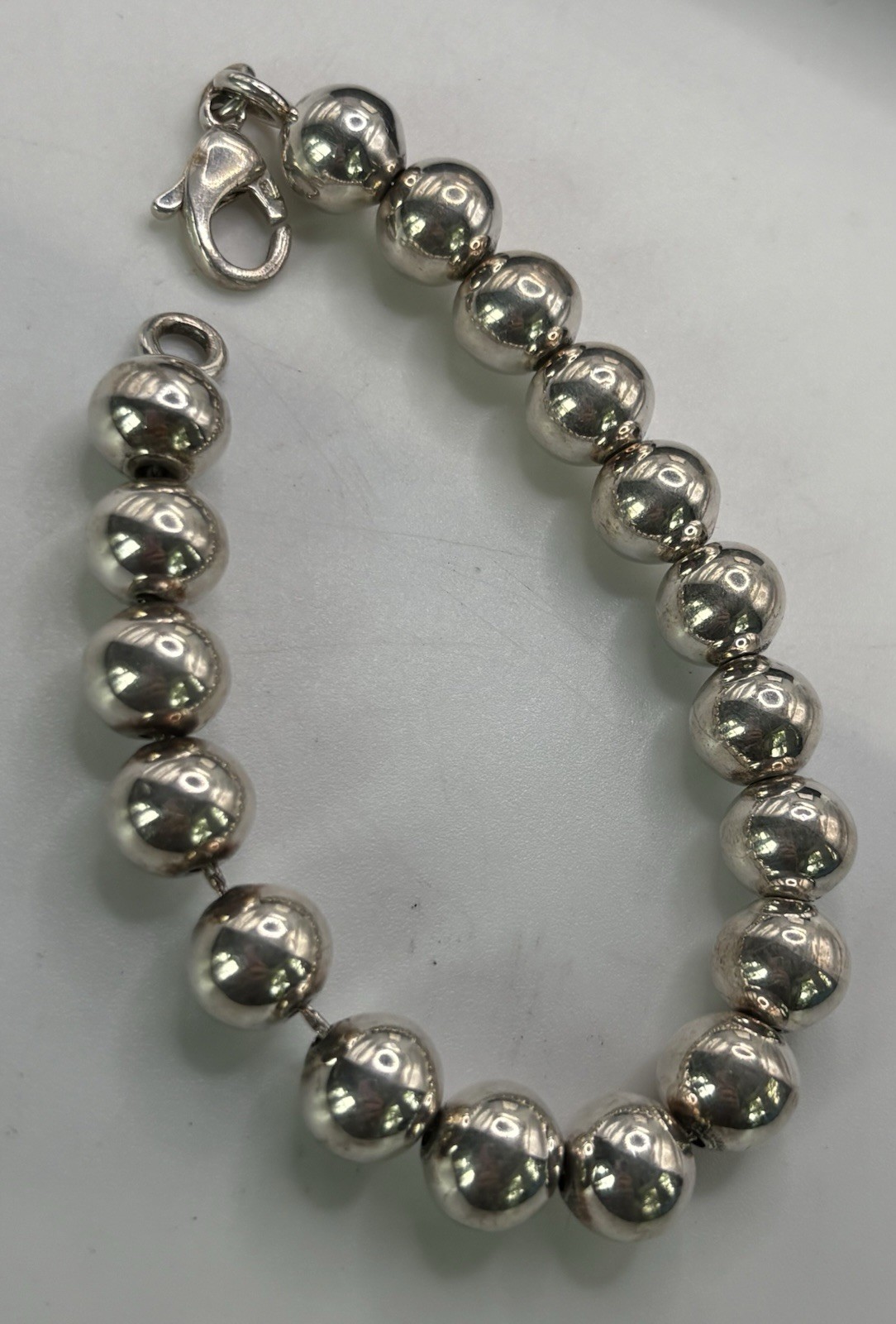 Vintage Sterling Silver 10.8mm Ball Bead Bracelet 7” – 19.72g