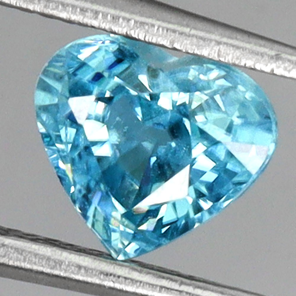 Heart Cut Natural Heated Seafoam Blue Zircon Cambodia 1.28ct 6mm Gemstone