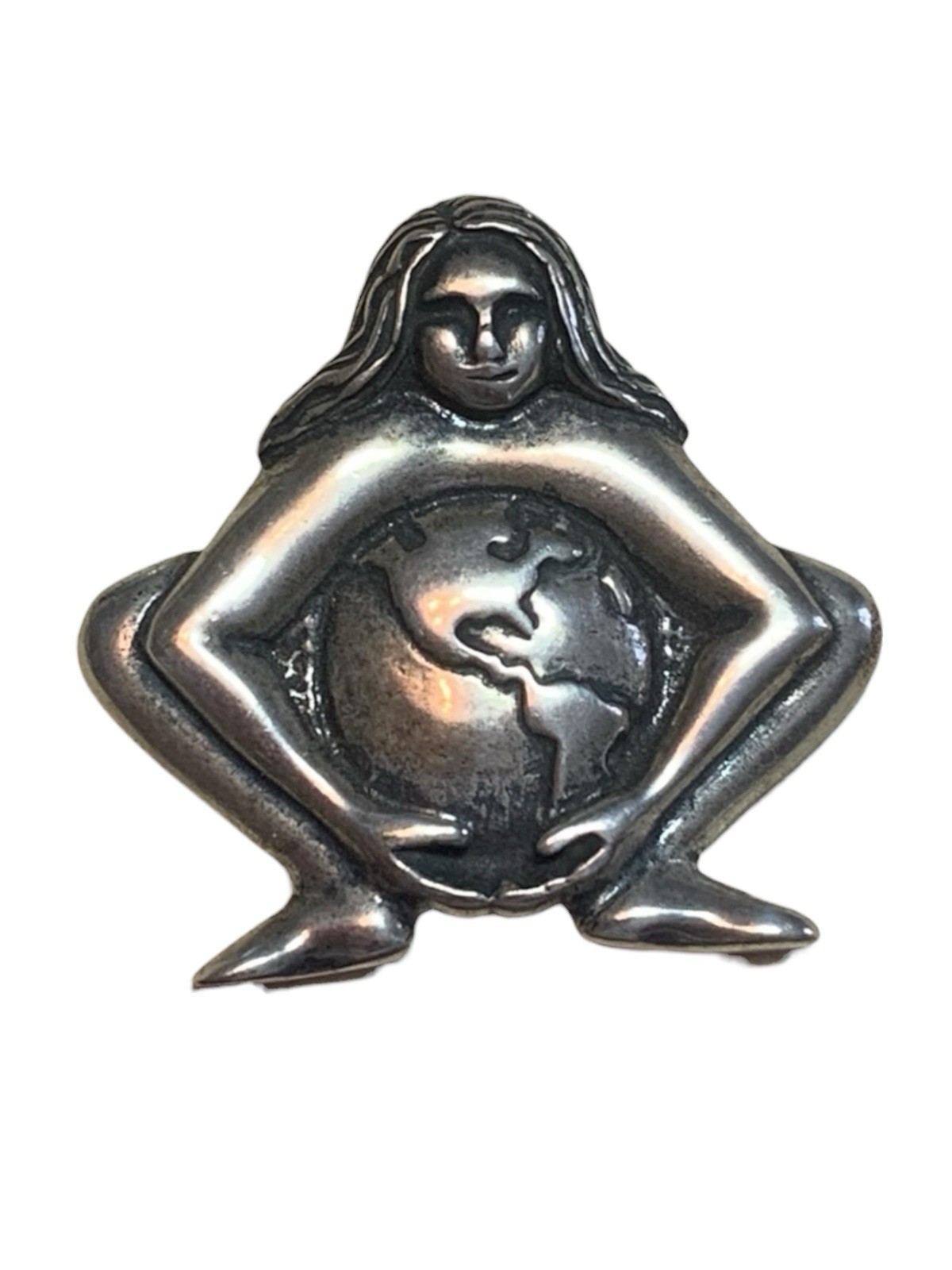 Vintage Jane Iris Pendant 925 Sterling Silver “Gaia” Earth Mother New Old Stock