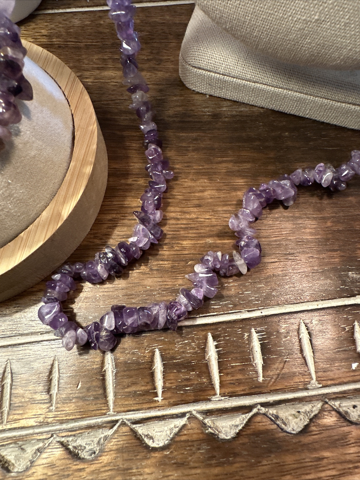 Beautiful Presidium Tested Genuine Amethyst Chip Necklace & Bracelet Set