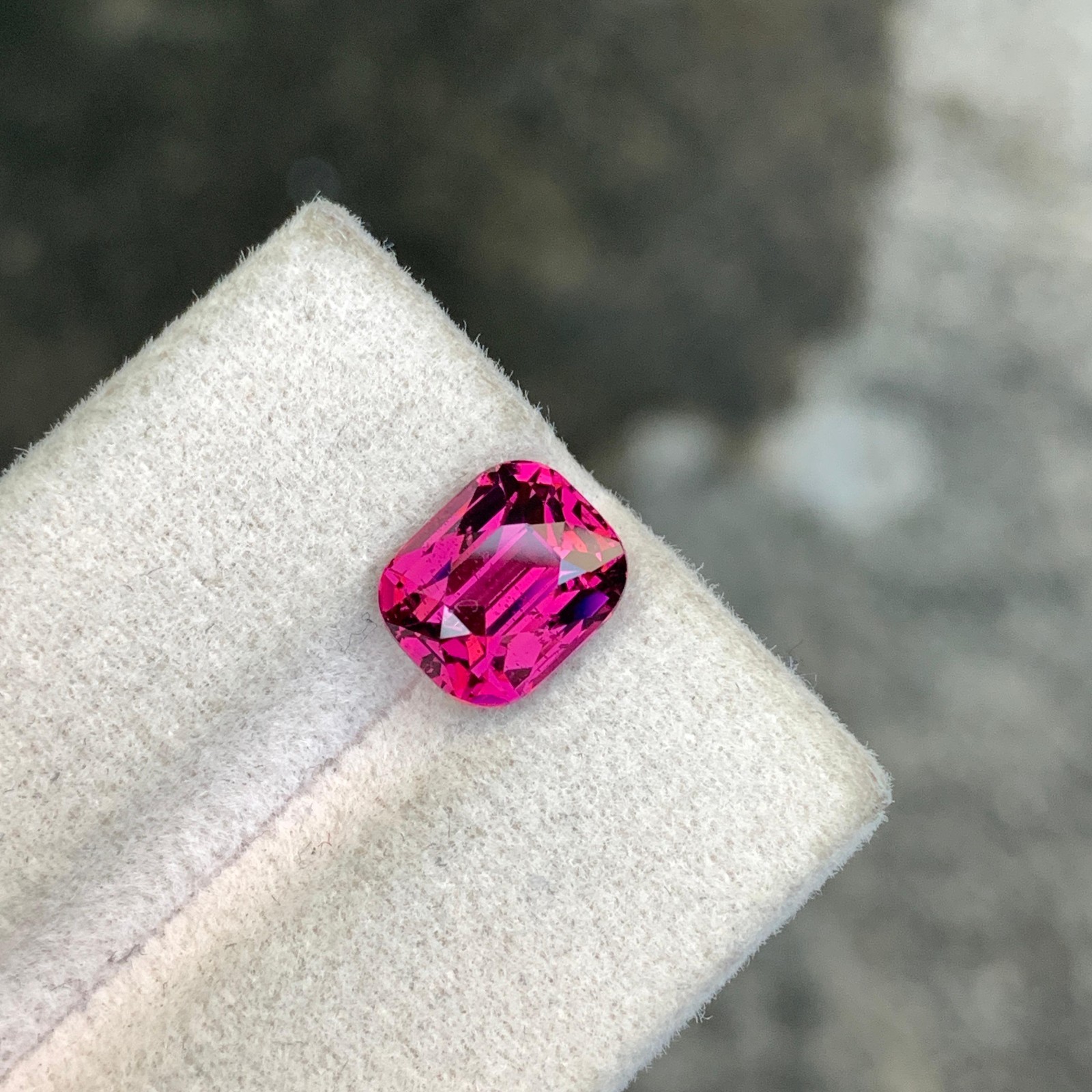 Certified 3.20 Cts Natural SI Clarity Purple Rhodolite Garnet Cushion Tanzania