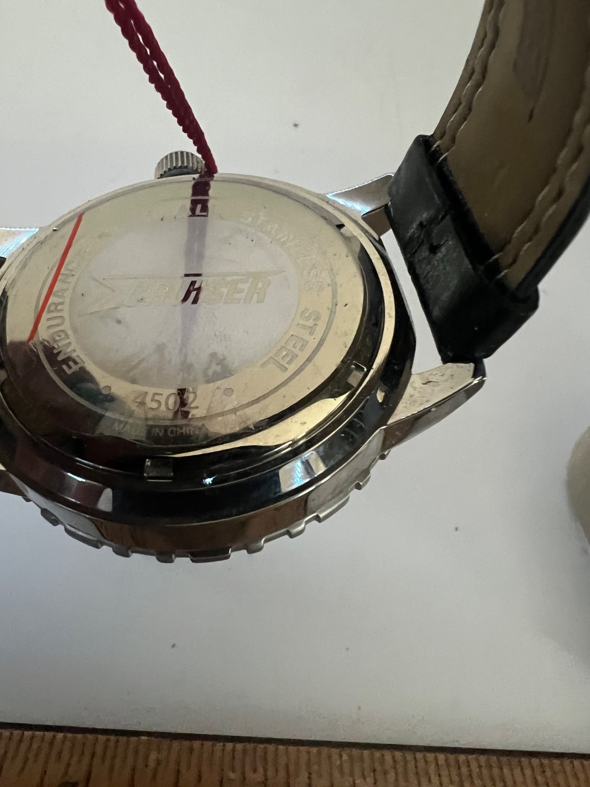 NOS MEN’S CRUISER ENDURANCE 4502 5ATM/50M WATCH WITH LEATHER BAND PLEASE READ