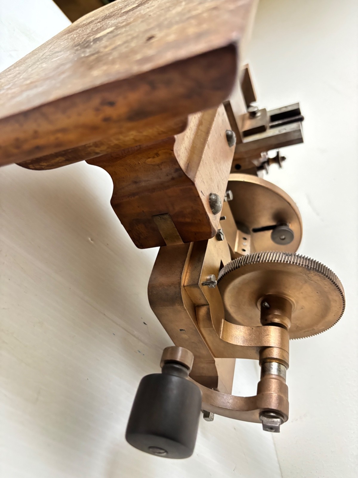 ANTIQUE BRASS AND STEEL WATCHMAKER HOROLOGY CLOCK MANDREL LATHE