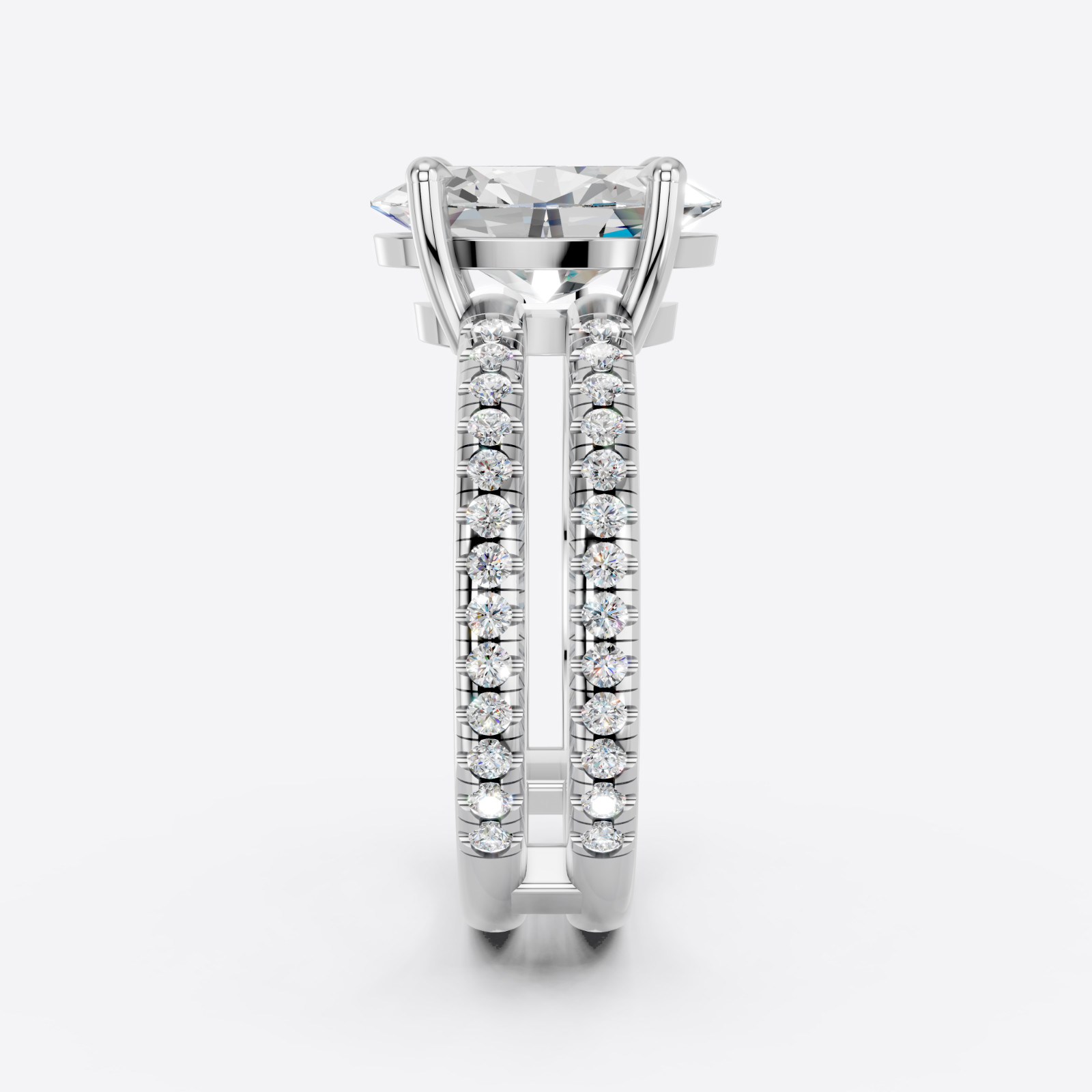 IGI 6.48 CT F VS1 Oval Cut Lab Grown Diamond Engagement Ring 14k White Gold