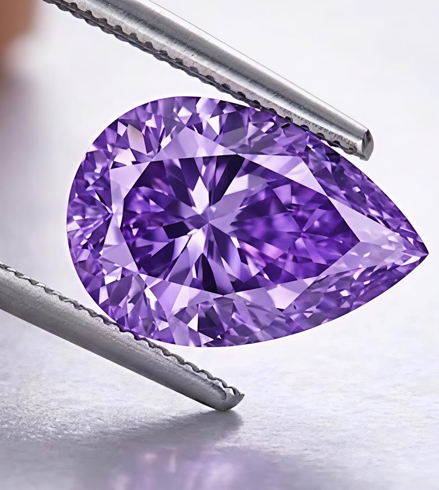 3 CT Fancy Purple Color Pear Cut VVS1 Diamond Premium Quality 8×12 MM gemstone
