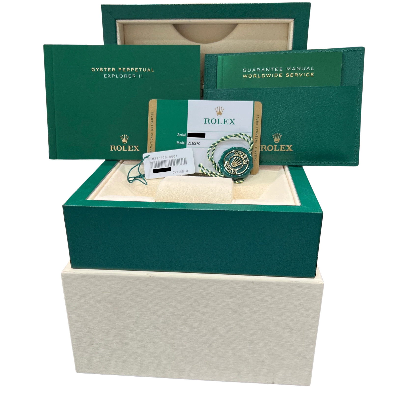 UNPOLISHED 2018 PAPERS Rolex Explorer II WHITE Steel 42mm 216570 Watch BOX