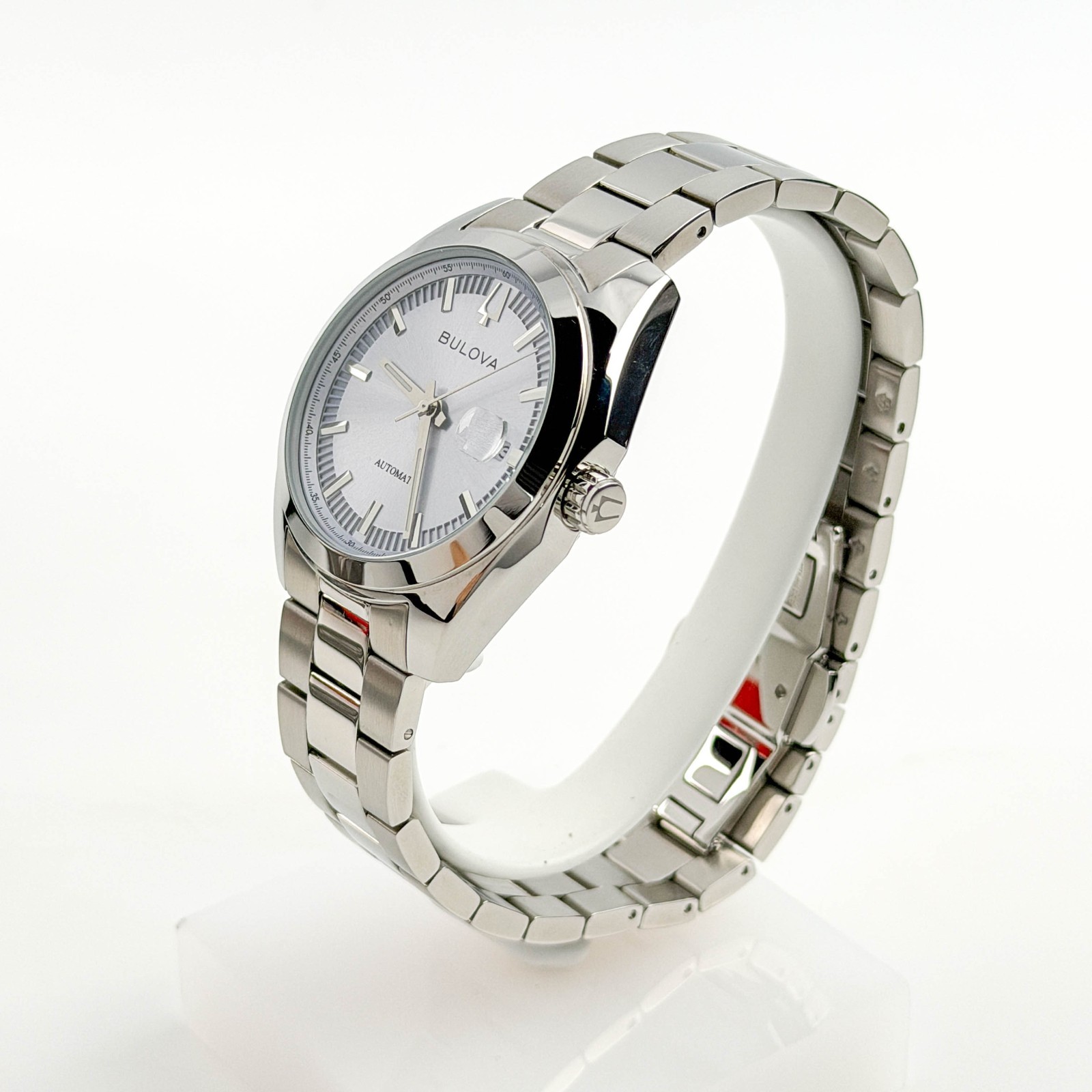 Bulova 96B469 Surveyor Automatic Light Blue Dial Men’s Steel Bracelet Watch 39mm