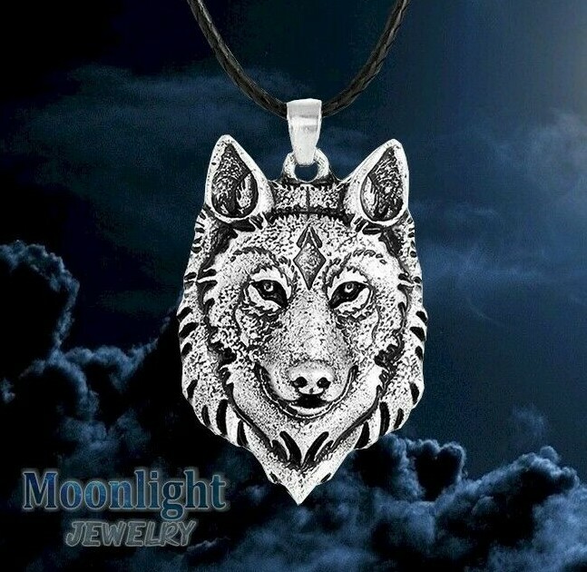 New Silver Wolf Head Nordic Pendant Viking Necklace