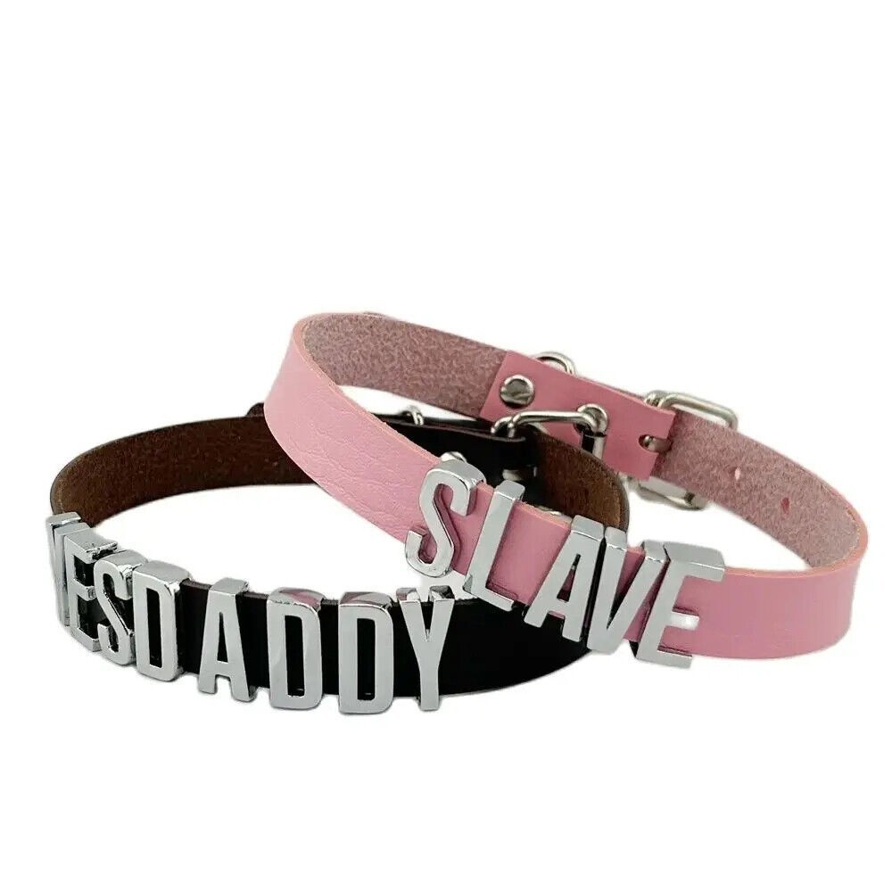 Customized Bdsm Slave Daddy Collar Punk Goth Chocker Necklace Cosplay Choker B3