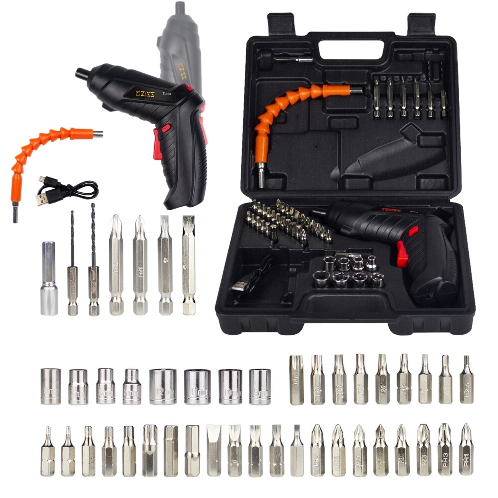 48IN1 Cordless Electric Screwdriver Rechargeable Drill Driver Power Tool Bit Set