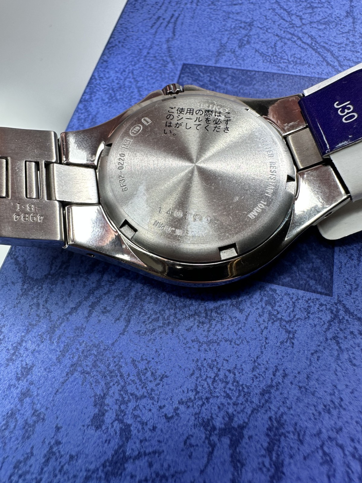 NEW SEIKO 8F32 0220 Perpetual Calendar Quartz Titanium Watch Mens Vintage