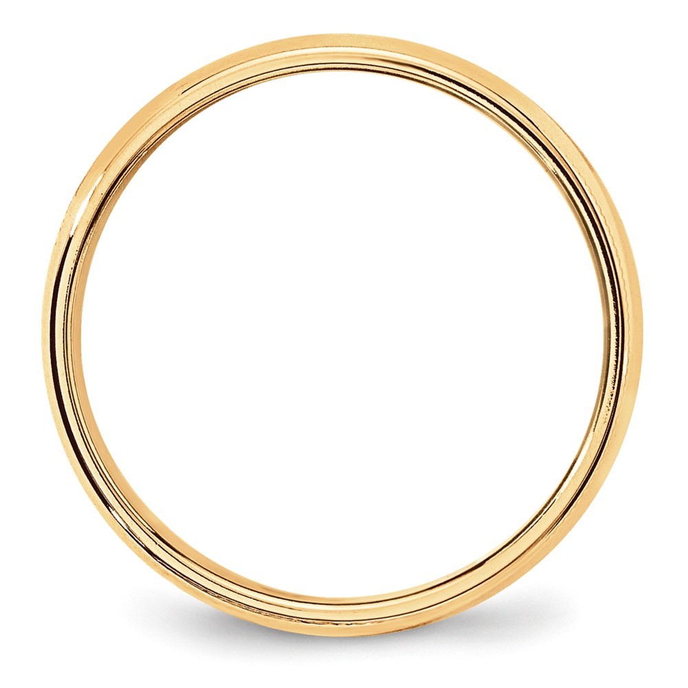 10k Yellow Gold 6mm Lightweight Milgrain Half Round Wedding Band Ring Size 14