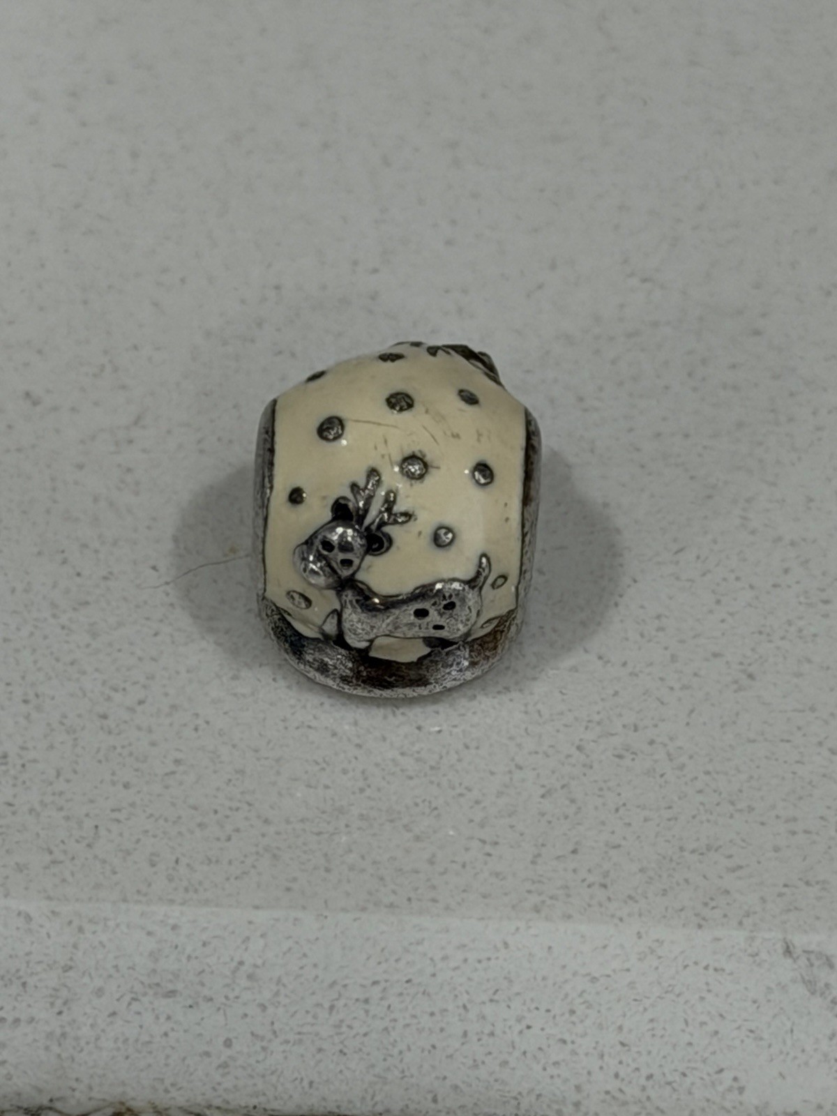 Pandora Sterling Silver Reindeer Snow Globe Enamel Charm Bead 791228EN12