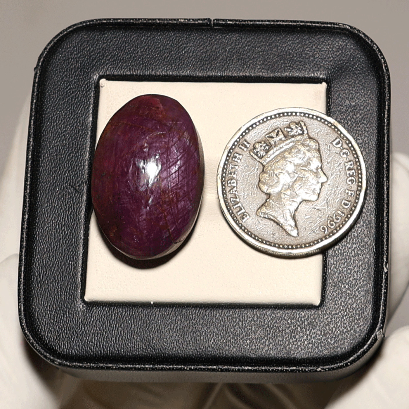 60 CT Red Star Ruby Cabochon — 24mmx16mm Subtle Asterism Hi-Grade Oval Gemstone