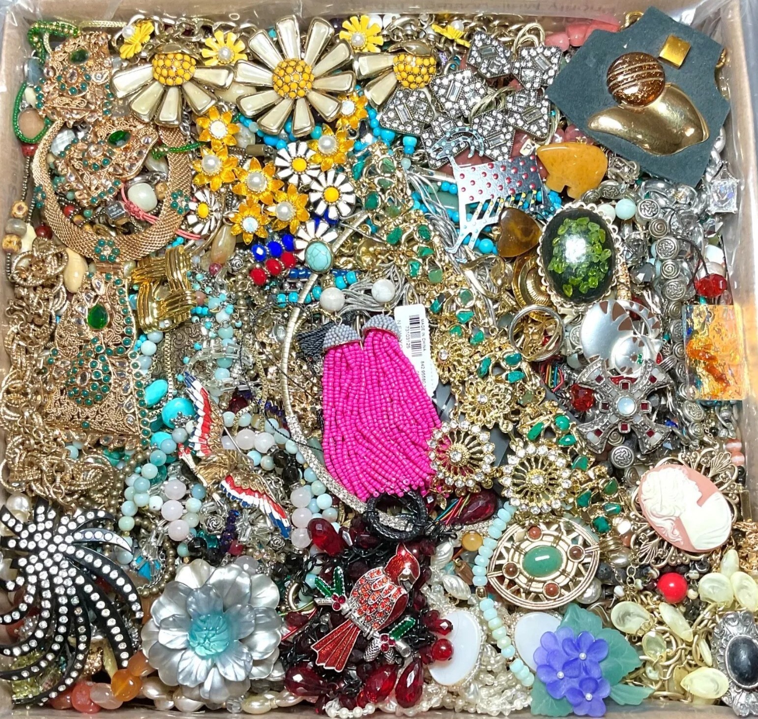 HUGE 20 Pounds Untested Jewelry Lot Vintage Mod Junk Craft & Good Resell Mix In