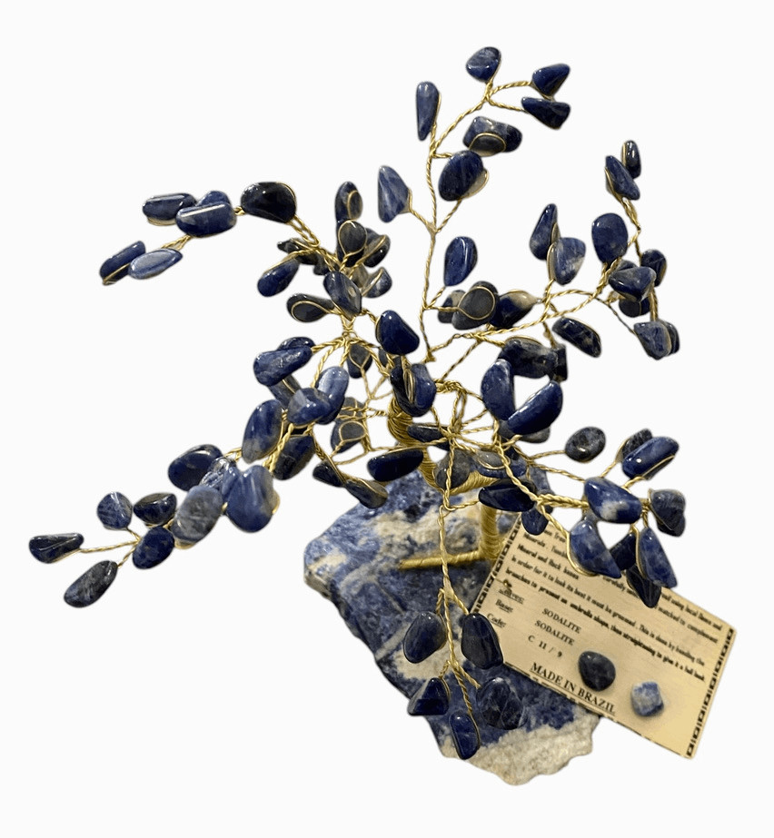 Vintage Sodalite Gem Tree Handmade in Brazil with Local Gems