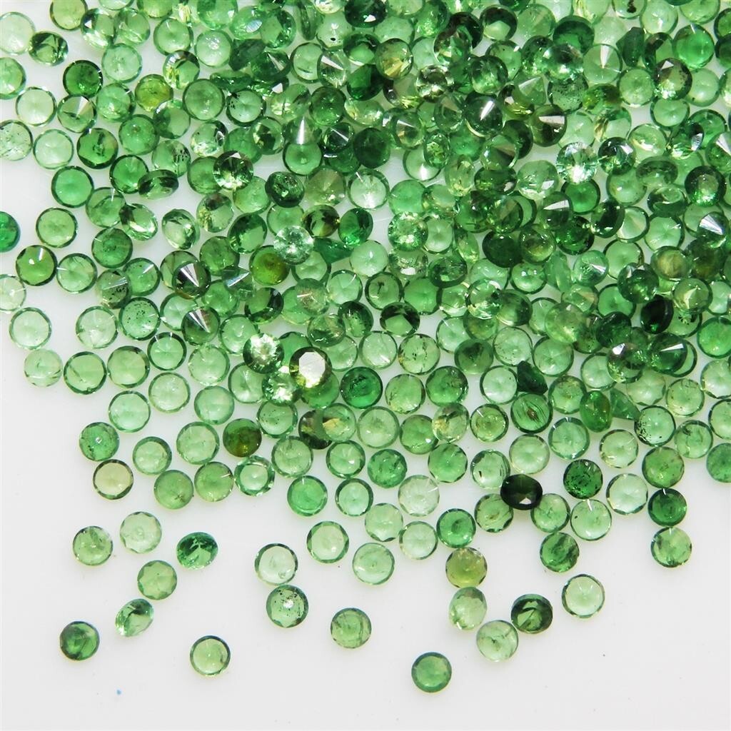 Wholesale Lot 3mm to 4mm Round Facet Tsavorite Green Garnet Loose Calibrated Gem