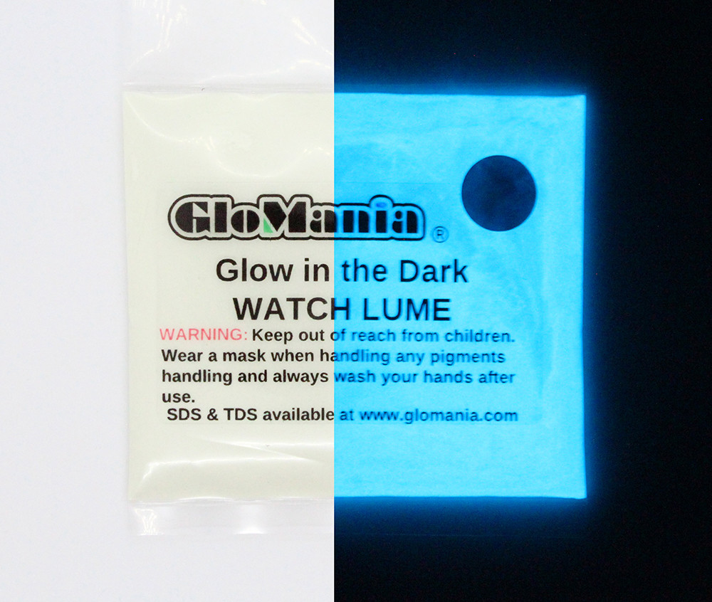 GLOW IN THE DARK Pigment Powder WATCH LUME Powder Coating Green or Blue