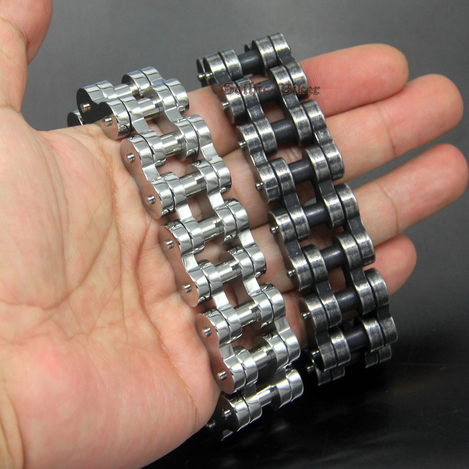 Heavy Chunky Motorcycle Bike Chain Mens Bracelet Stainless Steel Silver Polished