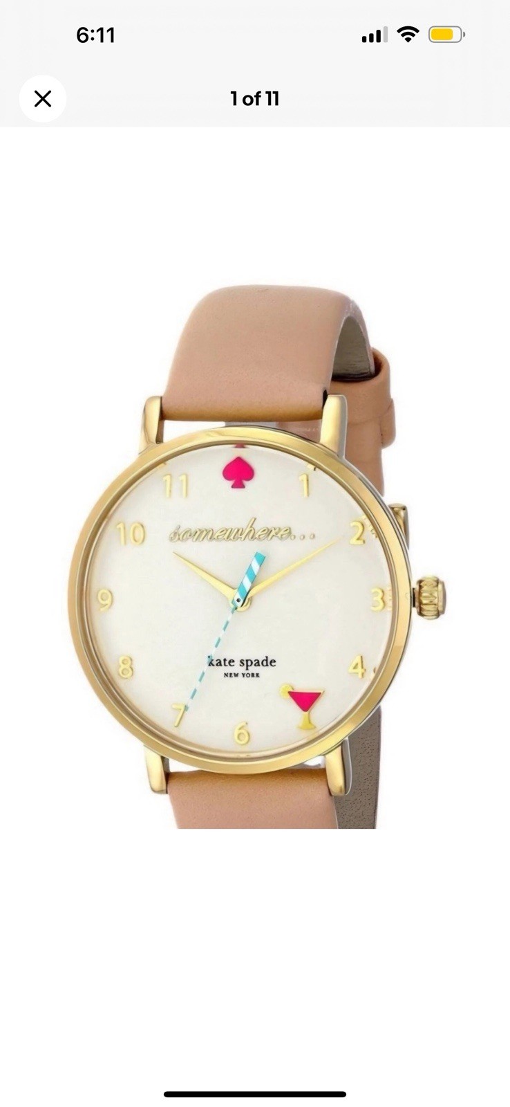 Pre-own – Kate spade new yorkColorfully Quartz Gold 34mm Beige Leather w/ Box