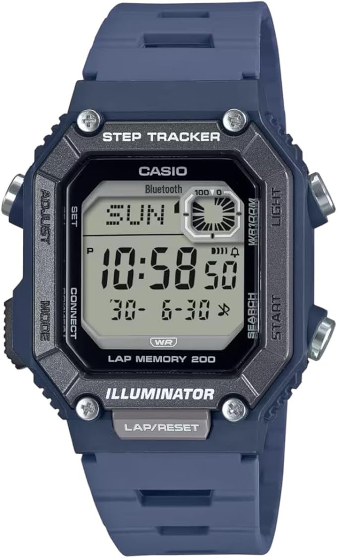 Casio Digital Step Tracker Watch, Bluetooth, Blue WS-B1000-2AVEF