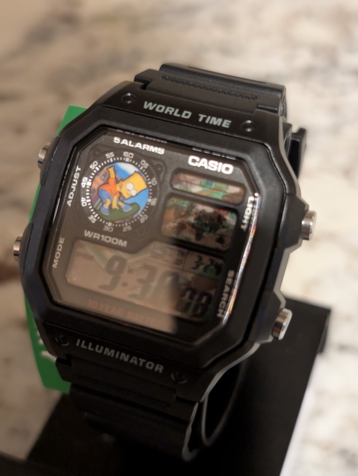 Bart Simpson inspired Custom Casio AE1200 Mod | World time watch | The Simpsons
