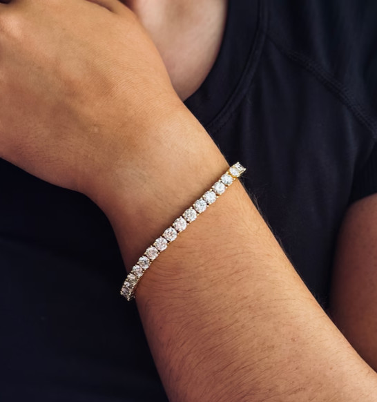 Best Women’s Gift Round Cut Natural Diamond Tennis Bracelet In 14k Yellow Gold